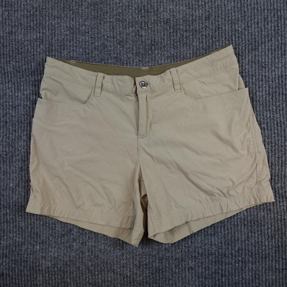 Patagonia Quandary Hiking Shorts Womens 8 Beige Nylon Stretch Zip Trail 58090